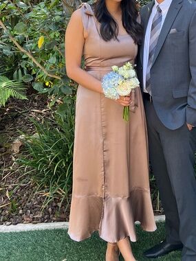 Claire Midi Dress ~ Dune Luxe Satin